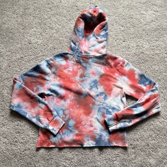 Aviator Nation Sweater Womens Size Small Hooded Pullover Tie Dye Red Blue - Picture 2 of 8